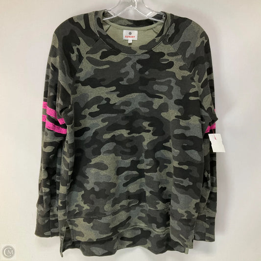 Top Long Sleeve By Sundry In Camouflage Print, Size: L