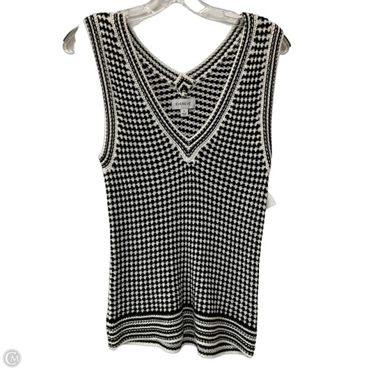 Sweater Short Sleeve By Evereve In Black & White, Size: S
