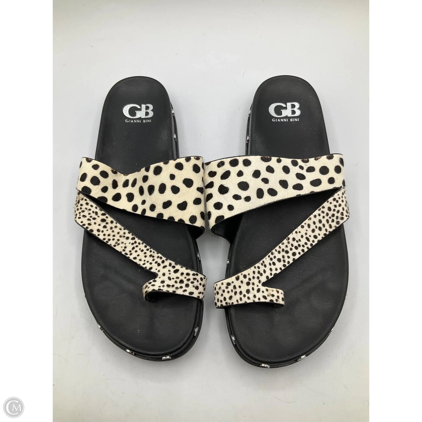 Sandals Flats By Gianni Bini In Black & White, Size: 9