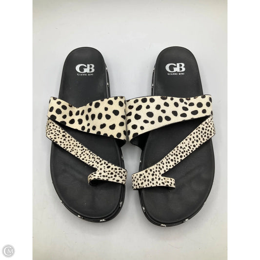 Sandals Flats By Gianni Bini In Black & White, Size: 9