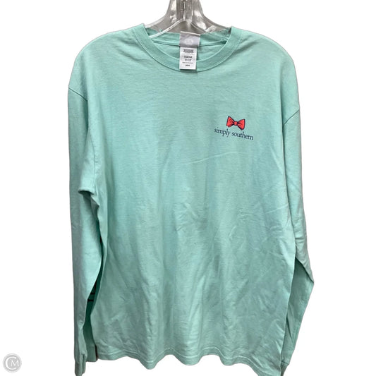 Top Long Sleeve By Simply Southern In Blue, Size: L