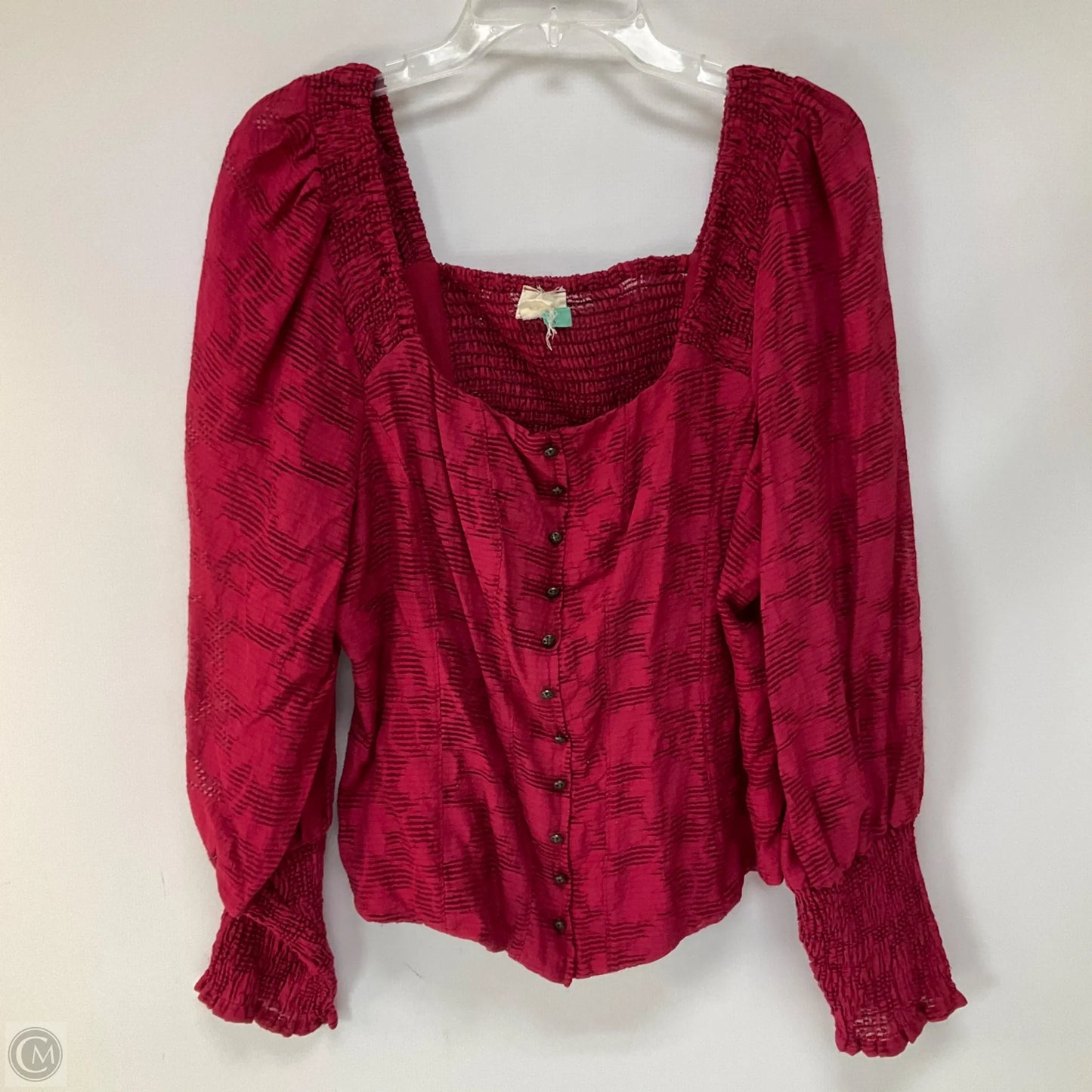 Top Long Sleeve By Anthropologie In Pink, Size: 1x