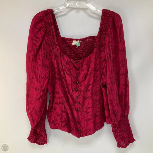 Top Long Sleeve By Anthropologie In Pink, Size: 1x