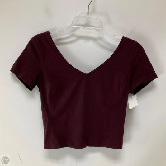 Top Short Sleeve By Lululemon In Maroon, Size: 6