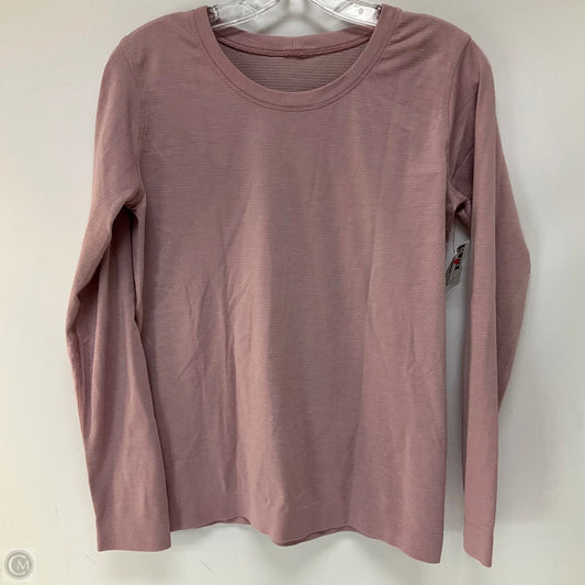 Athletic Top Long Sleeve Collar By Lululemon In Pink, Size: S