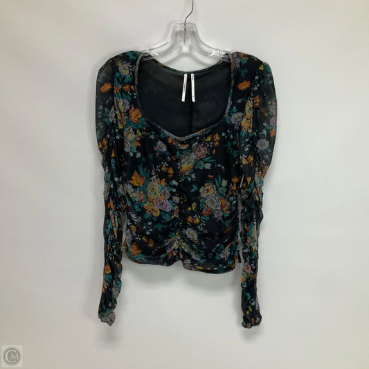 Top Long Sleeve By Anthropologie In Floral Print, Size: M
