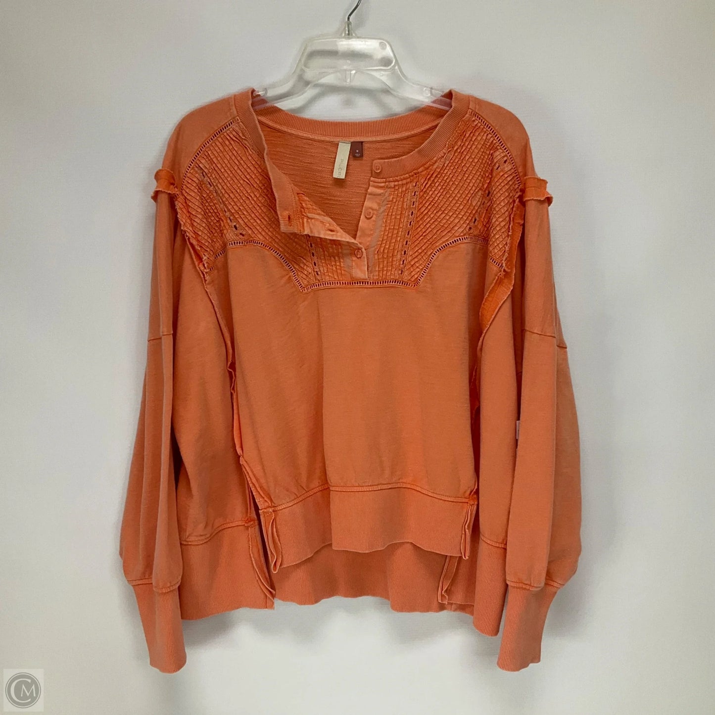 Top Long Sleeve By Pilcro In Orange, Size: M