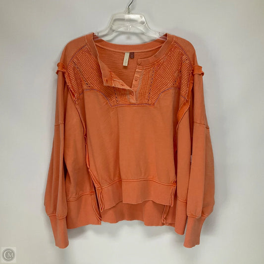 Top Long Sleeve By Pilcro In Orange, Size: M
