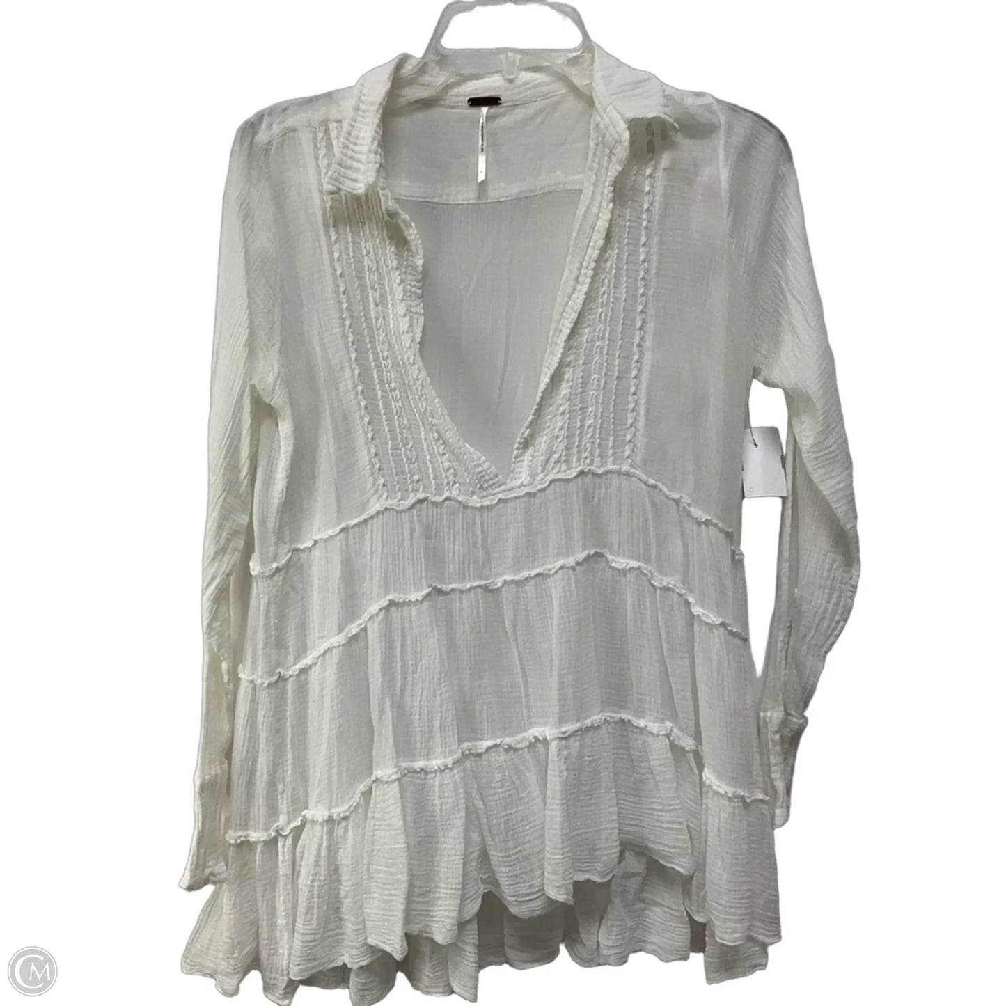 Top Long Sleeve By Free People In White, Size: S