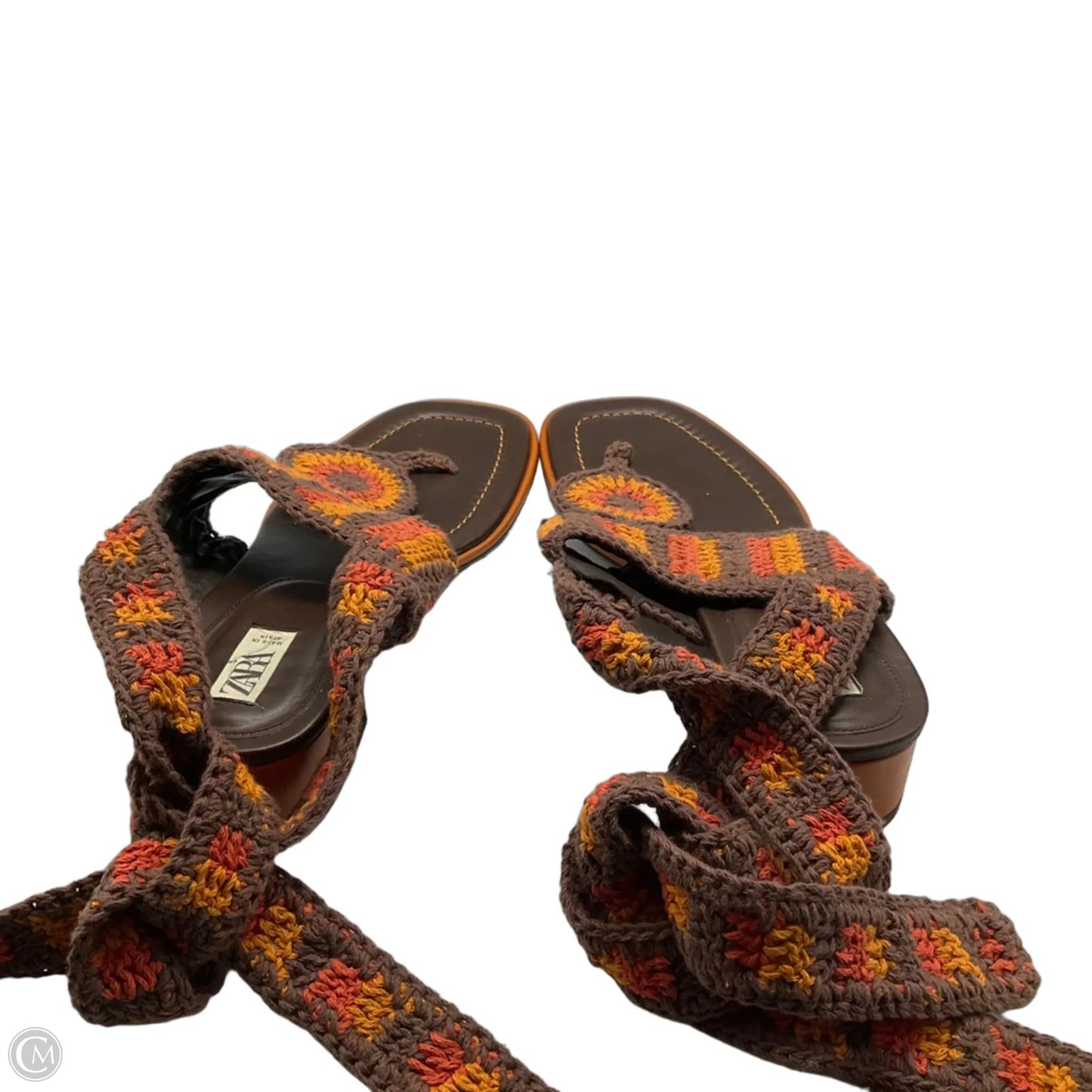 Sandals Flip Flops By Zara In Brown & Orange, Size: 6.5