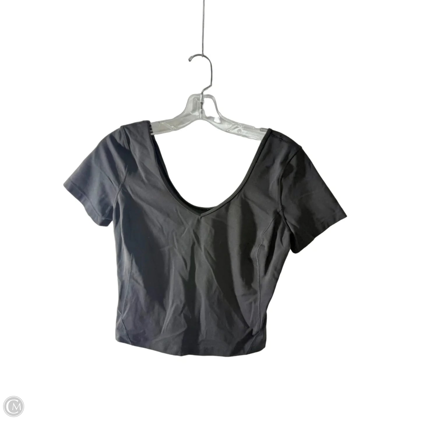 Athletic Top Short Sleeve By Lululemon In Black, Size: M