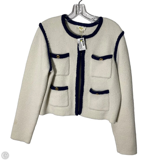 Sweater Cardigan By Maeve In Blue & White, Size: L
