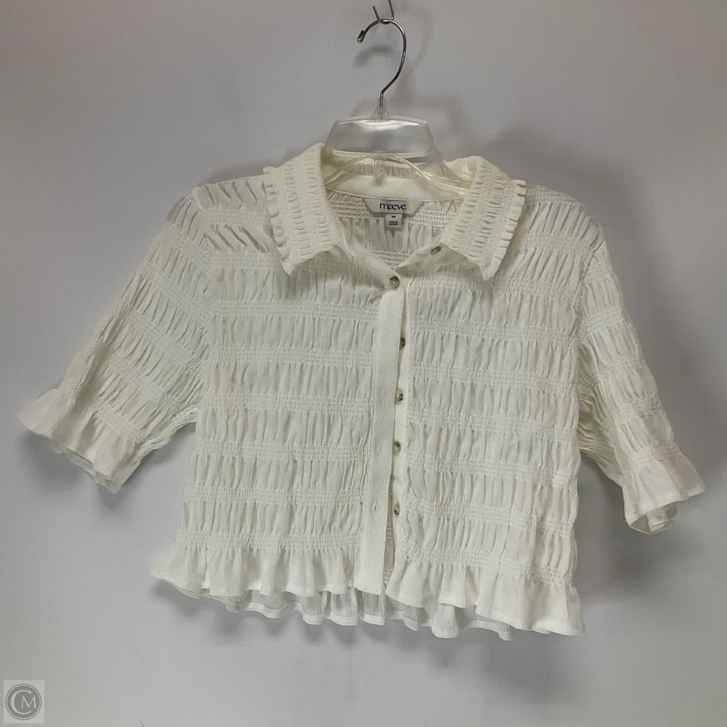 Top Short Sleeve By Maeve In White, Size: Mp