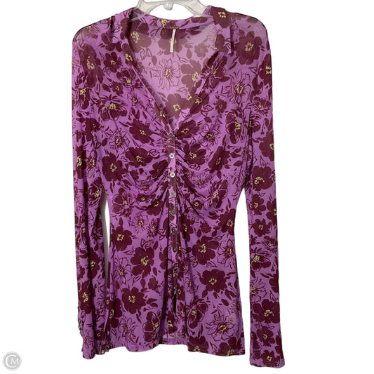 Top Long Sleeve By Free People In Purple, Size: L