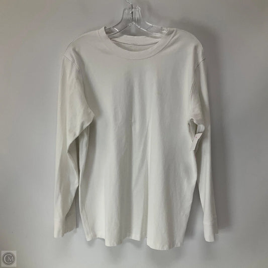 Athletic Top Long Sleeve Crewneck By Lululemon In White, Size: M