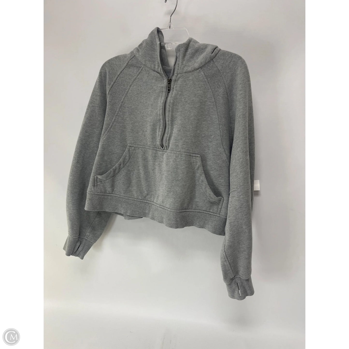 Athletic Sweatshirt Hoodie By Lululemon In Grey, Size: Xl