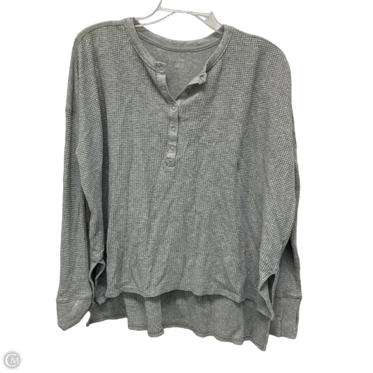 Top Long Sleeve By Aerie In Grey, Size: S