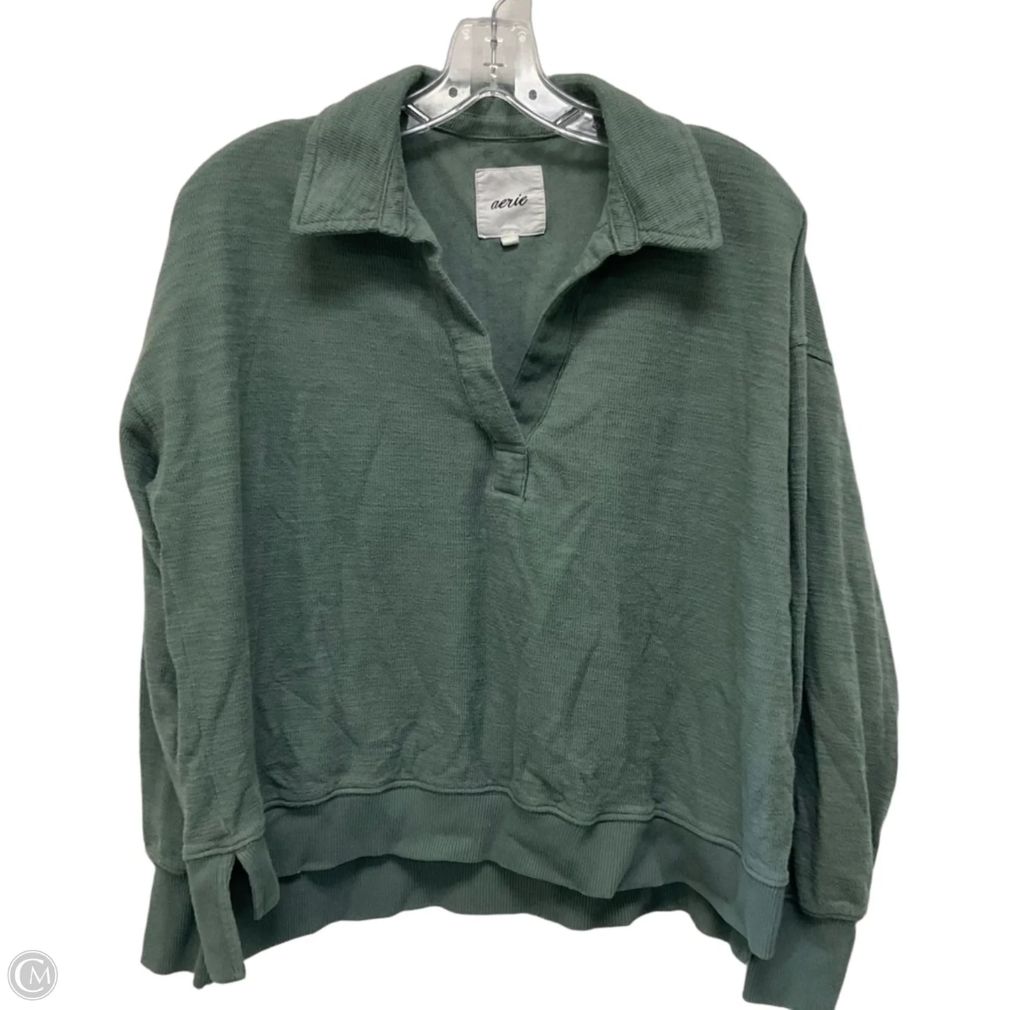 Top Long Sleeve By Aerie In Green, Size: S
