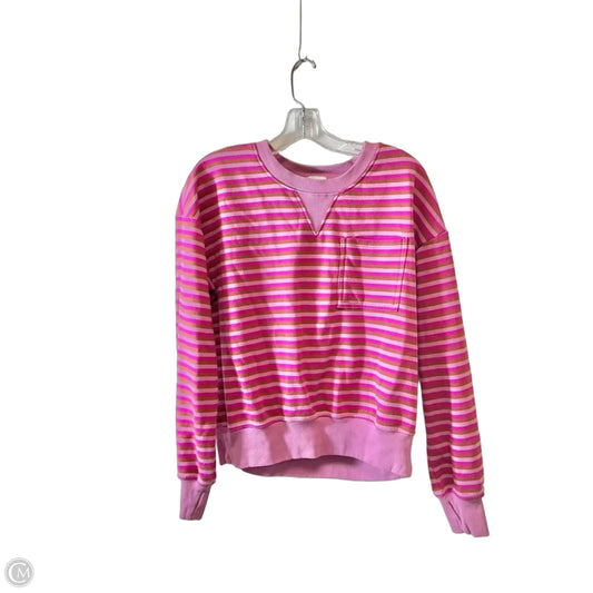 Top Long Sleeve By Evereve In Striped Pattern, Size: M
