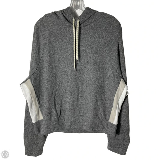 Athletic Top Long Sleeve Hoodie By Vuori In Grey, Size: M