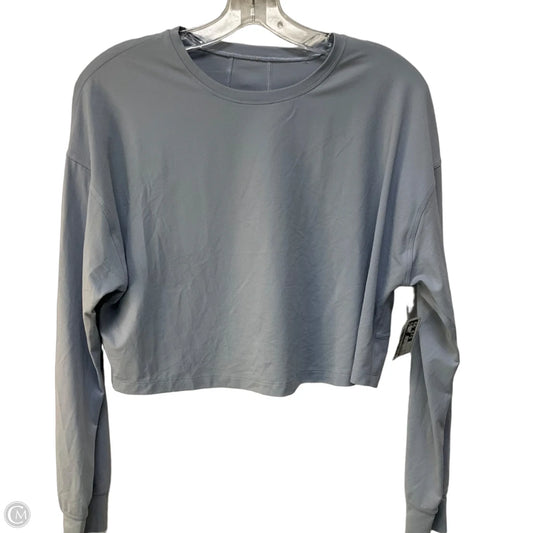 Athletic Top Long Sleeve Collar By Lululemon In Aqua