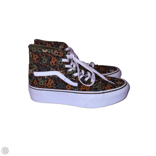 Shoes Sneakers Platform By Vans In Floral Print, Size: 9.5