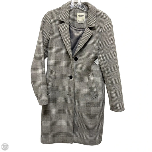 Coat Peacoat By Abercrombie And Fitch In Plaid Pattern, Size: S