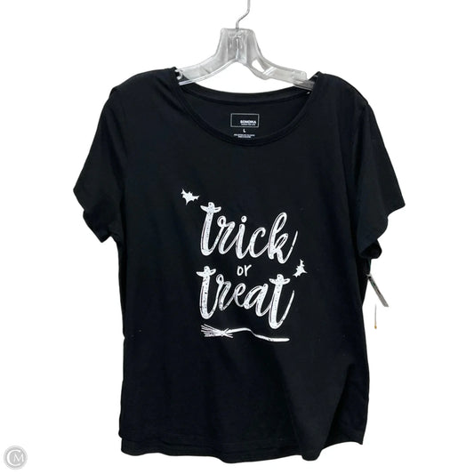 Top Short Sleeve Basic By Sonoma In Black & White, Size: L