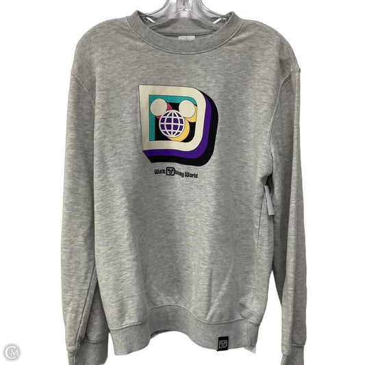 Sweatshirt Collar By Disney In Grey, Size: M