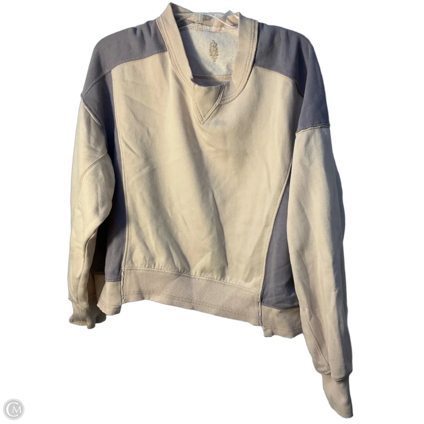 Sweatshirt Collar By Free People In Cream & Purple, Size: M