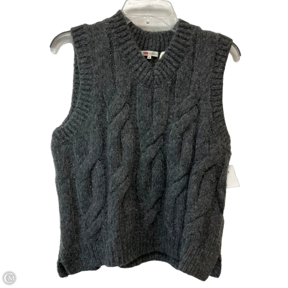 Vest Sweater By Levis In Grey, Size: M