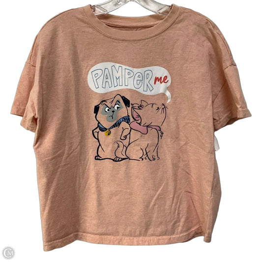 Top Short Sleeve Basic By Disney In Peach, Size: M