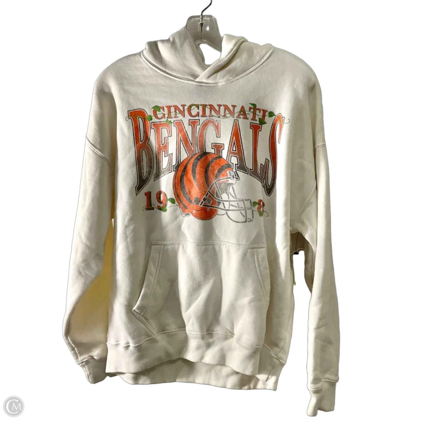 Sweatshirt Hoodie By Abercrombie And Fitch In Cream, Size: S