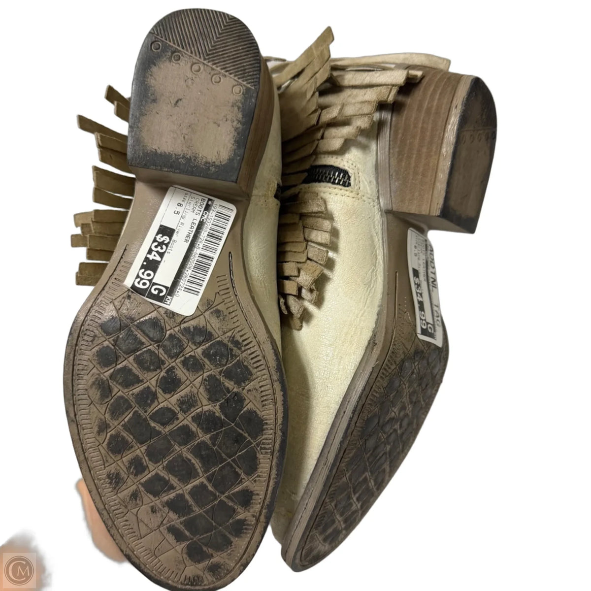 Boots Leather By Cmc In Cream, Size: 8.5