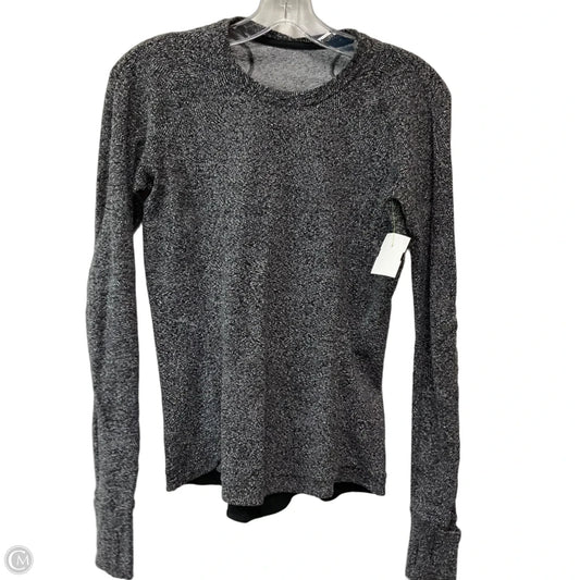Athletic Top Long Sleeve Crewneck By Lululemon In Black & White, Size: 8