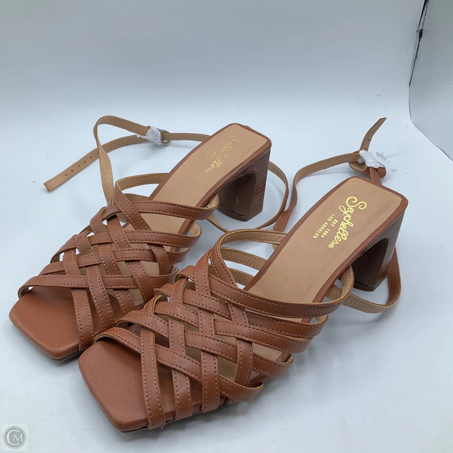 Sandals Heels Block By Seychelles In Tan, Size: 7.5