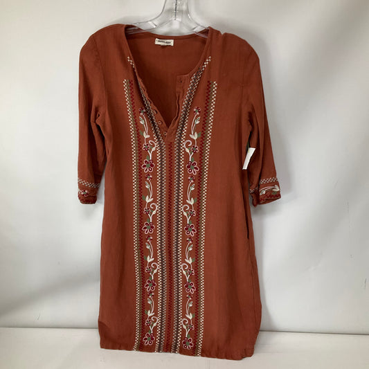 Dress Casual Midi By Cmc In Brown, Size: S