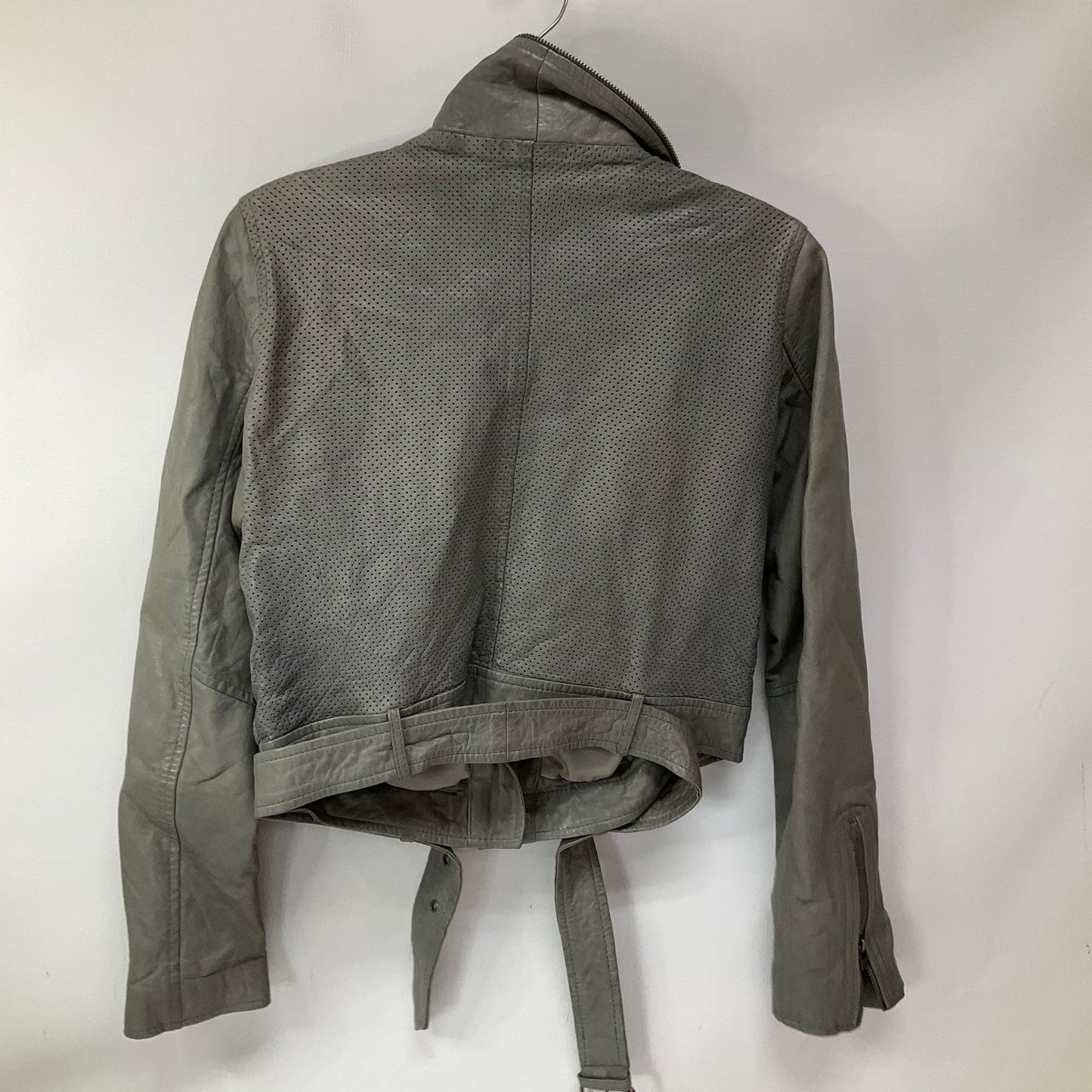 Jacket Leather By Cma In Grey, Size: M