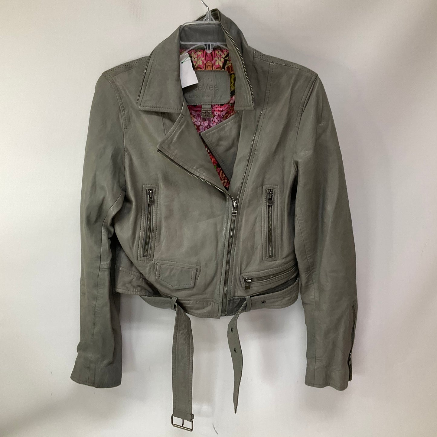 Jacket Leather By Cma In Grey, Size: M