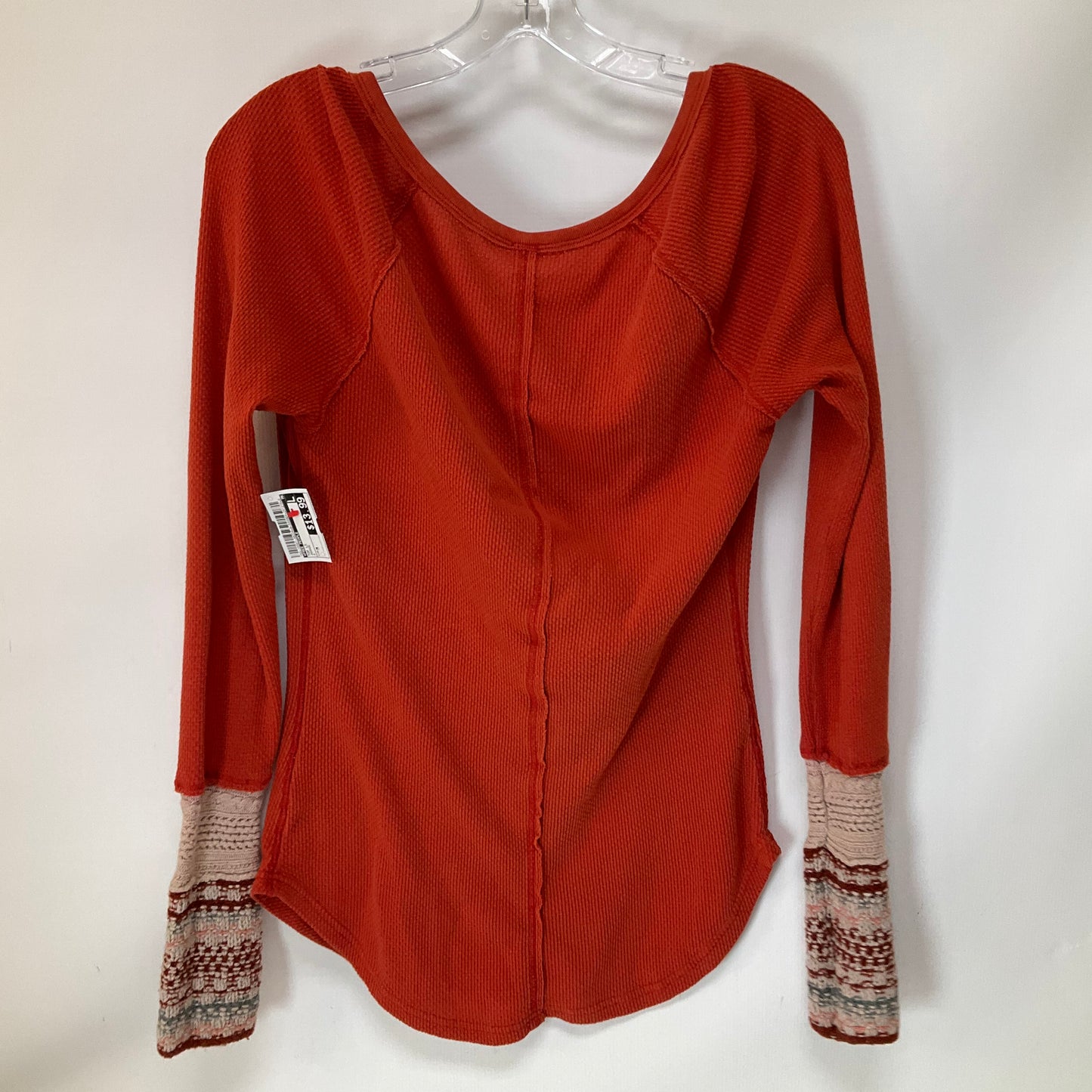 Top Long Sleeve By Free People In Orange, Size: M