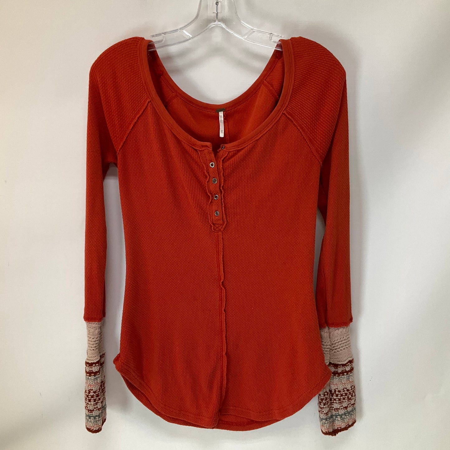 Top Long Sleeve By Free People In Orange, Size: M