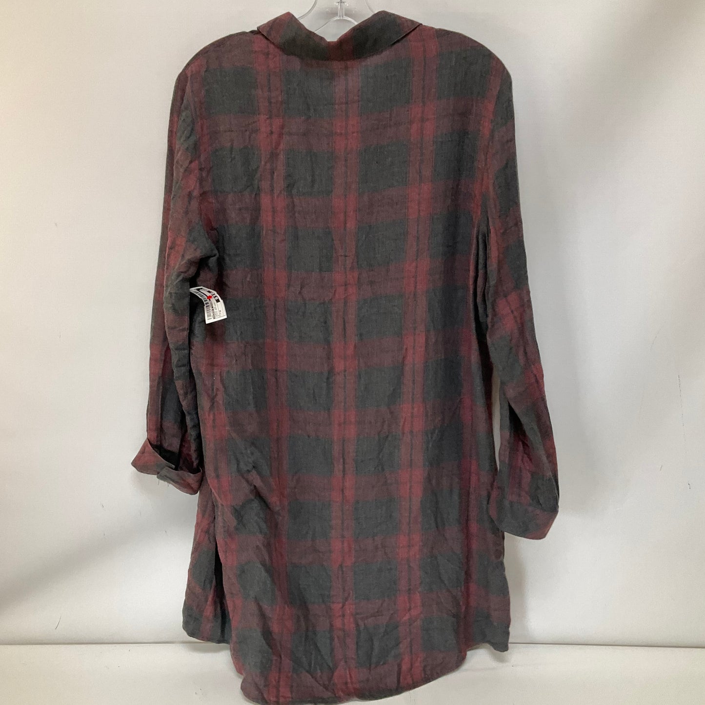 Tunic Long Sleeve By Cloth & Stone In Plaid Pattern, Size: M