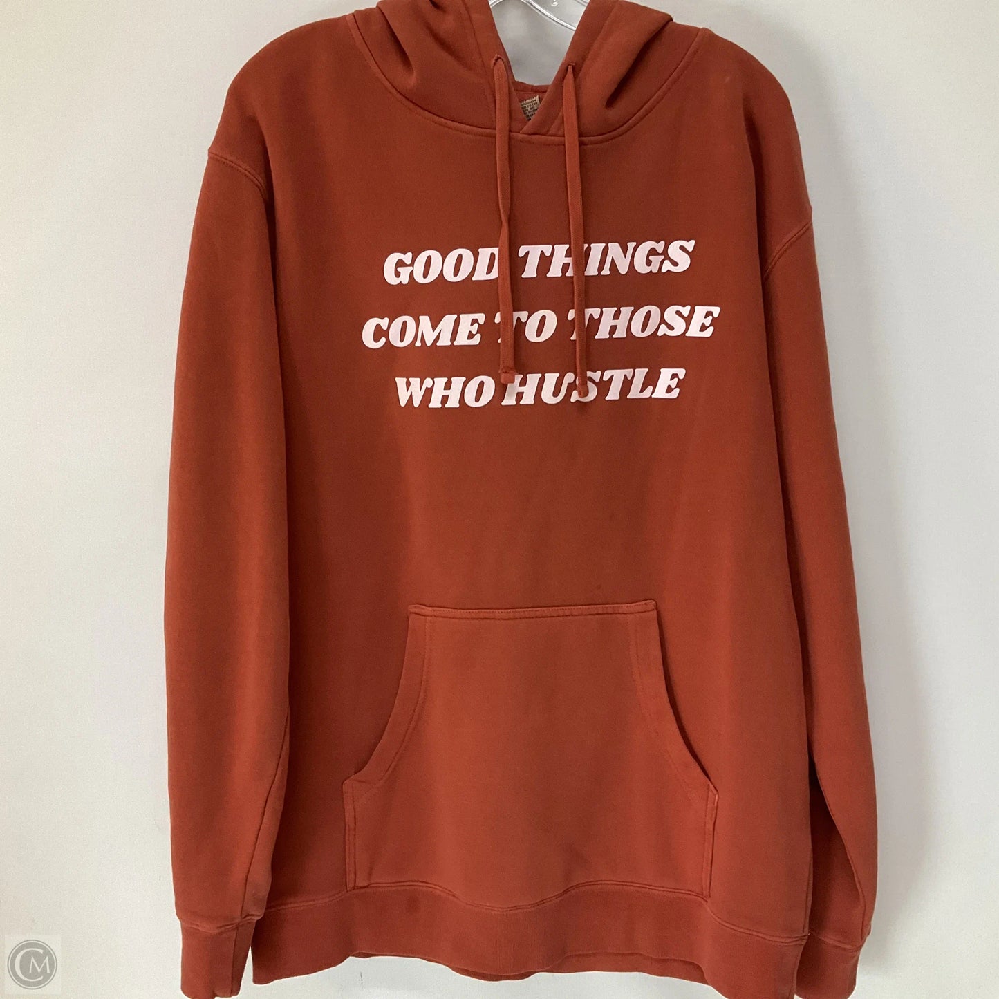 Sweatshirt Hoodie By Clothes Mentor In Orange, Size: L