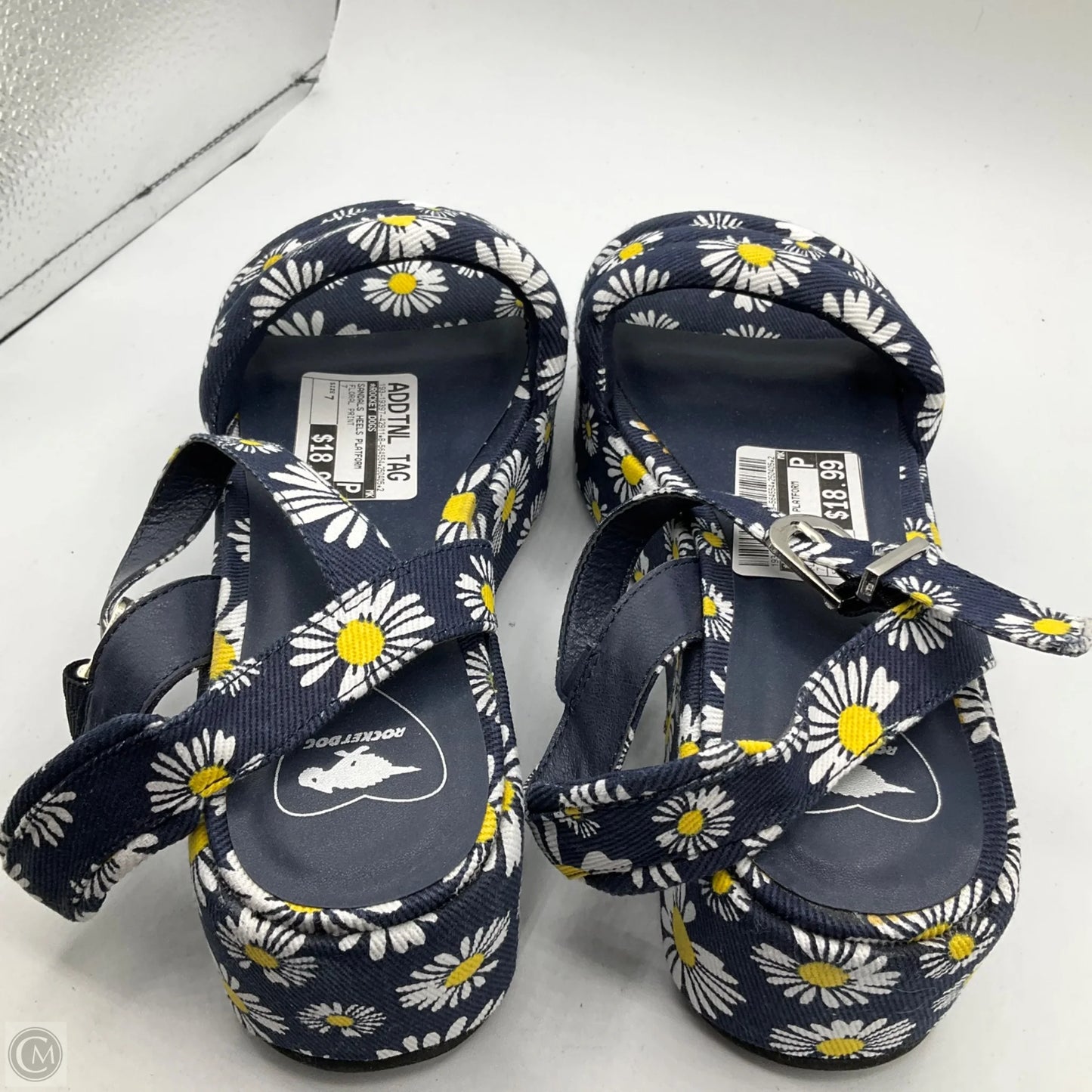 Sandals Heels Platform By Rocket Dogs In Floral Print, Size: 7