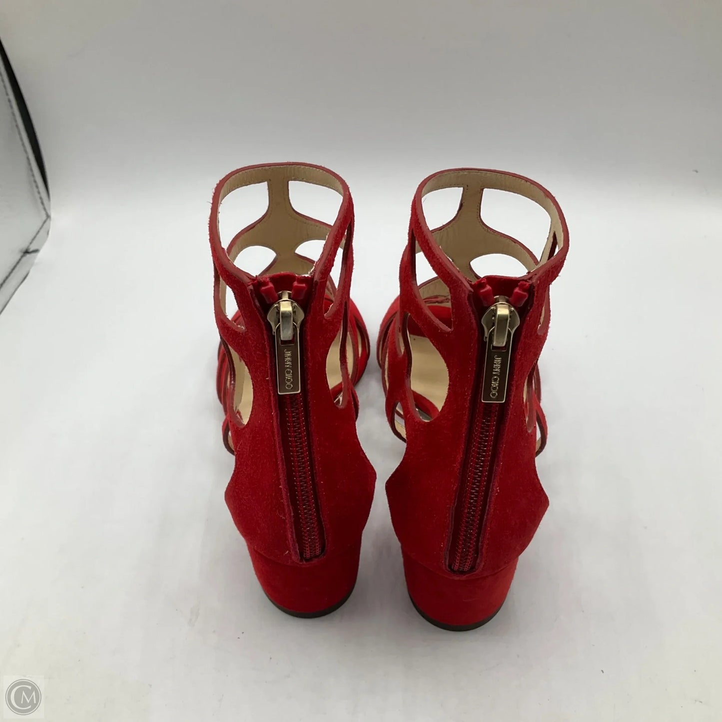 Sandals Luxury Designer By Jimmy Choo In Red, Size: 6