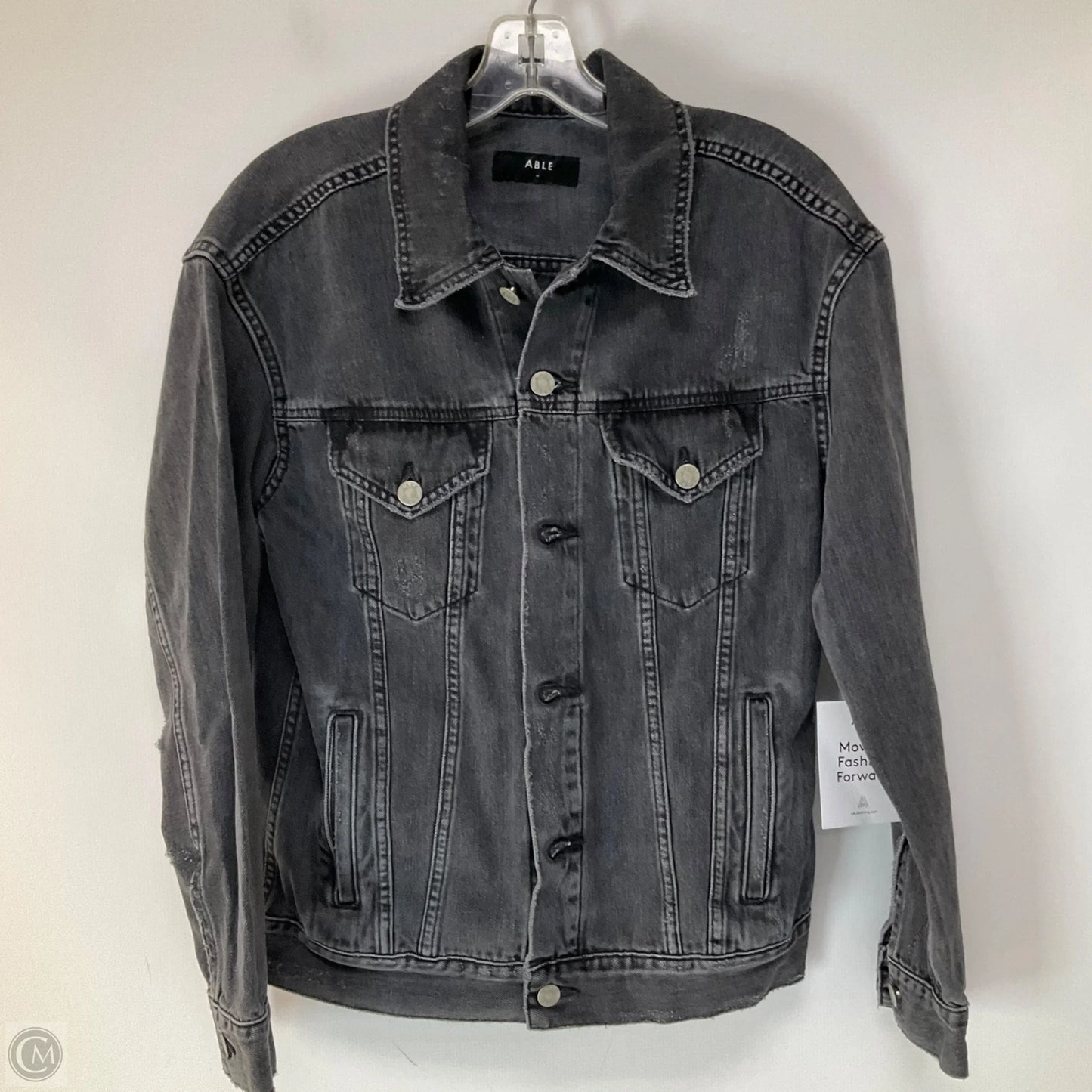 Jacket Denim By Able In Black Denim, Size: M