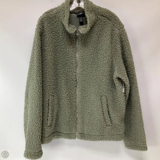 Jacket Fleece By H&m In Green, Size: Xxl