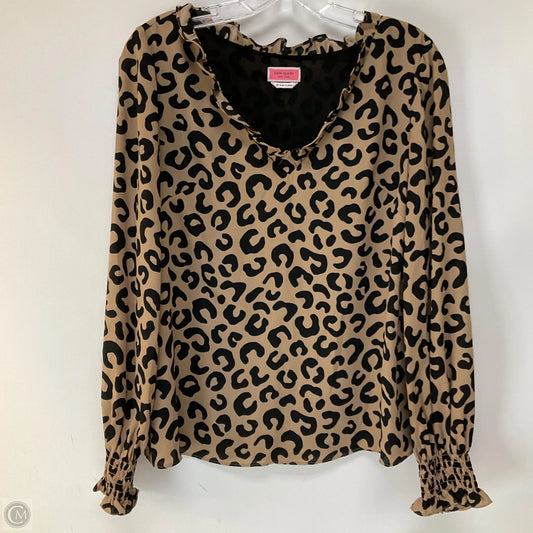 Top Long Sleeve Designer By Kate Spade In Animal Print, Size: Xs