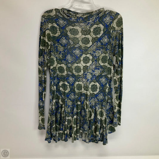 Top Long Sleeve By Free People In Blue & Green, Size: L