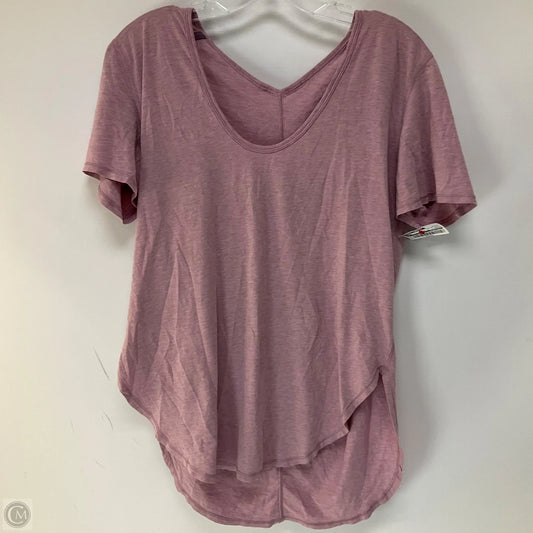 Athletic Top Short Sleeve By Lululemon In Pink, Size: 8